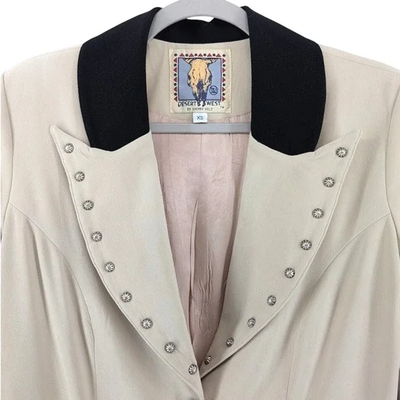 Vtg 90s Desert West Sherry Holt Western Duster Coat XS Faux Suede Sheriff Star - Picture 4 of 11